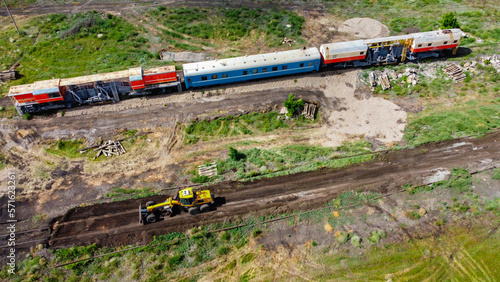 Fotografija Construction work underway on the construction of the railway v2