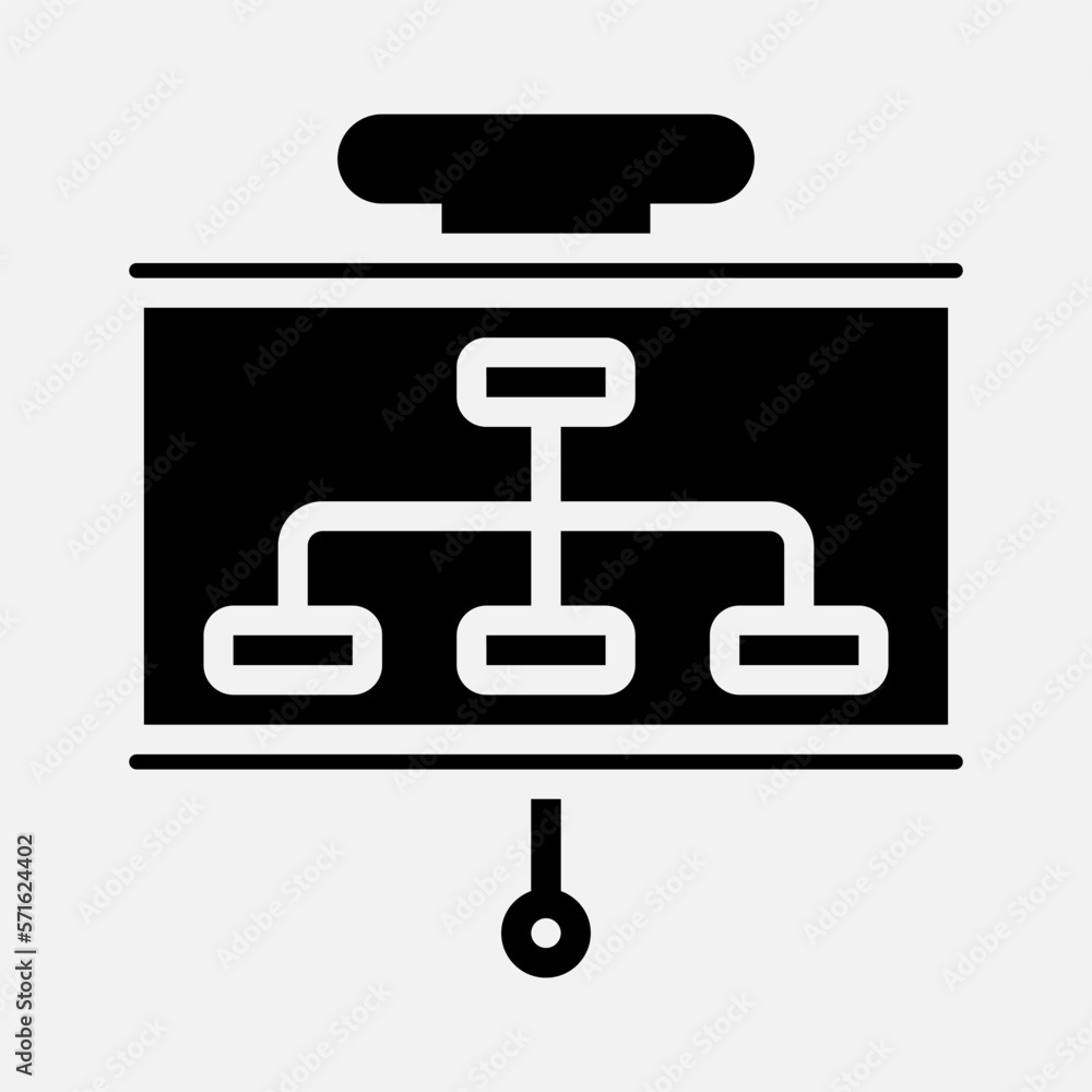 Flowchart presentation icon in solid style, use for website mobile app presentation Flowchart presentation icon in solid style, use for website mobile app presentation