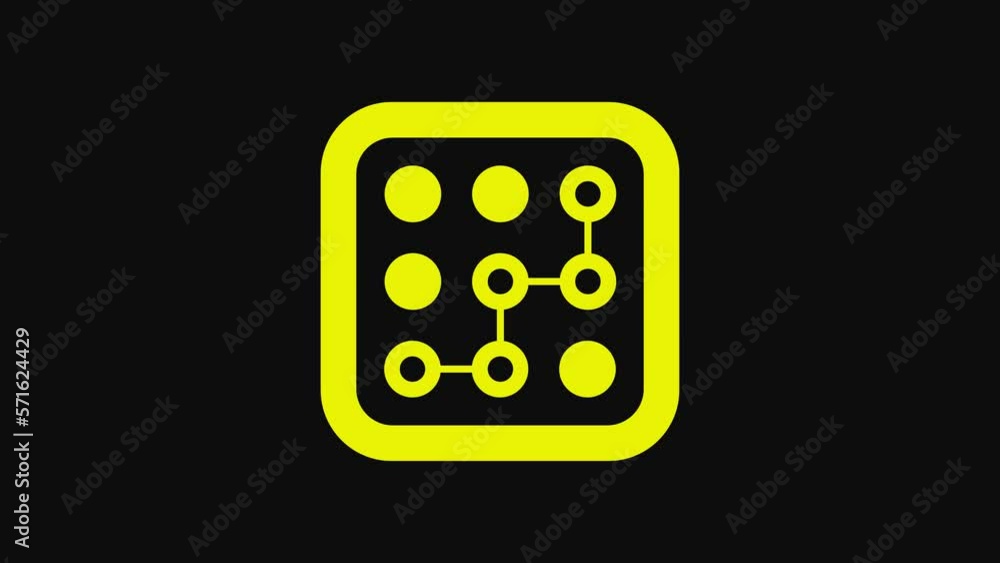 Yellow Graphic password protection and safety access icon isolated on black background. Security, safety, protection, privacy concept. 4K Video motion graphic animation Yellow Graphic password protection and safety access icon isolated on black background. Security, safety, protection, privacy concept. 4K Video motion graphic animation