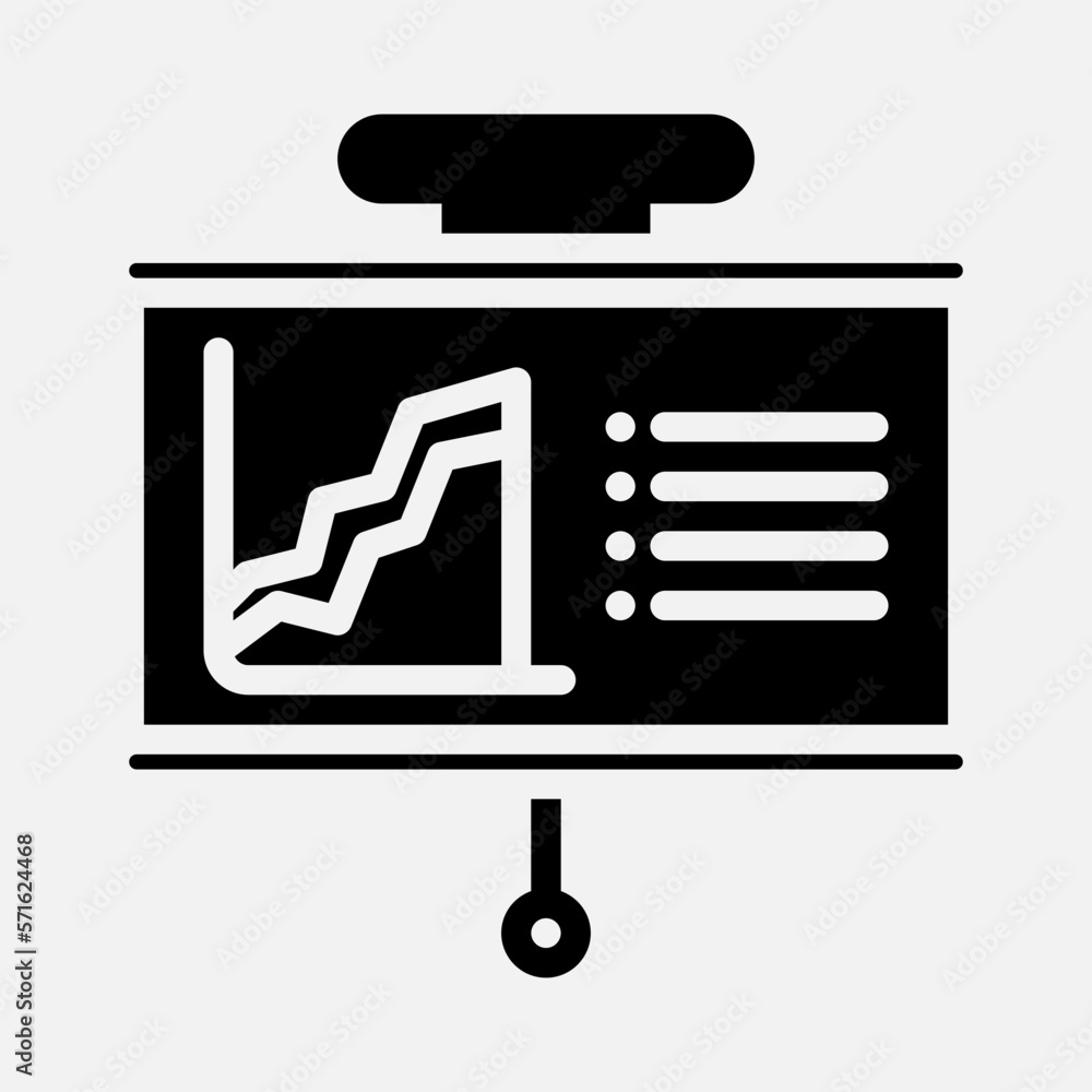 Profit chart presentation icon in solid style, use for website mobile app presentation Profit chart presentation icon in solid style, use for website mobile app presentation