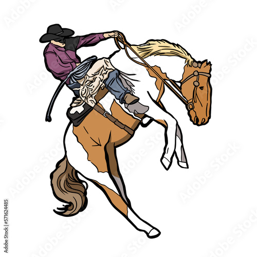 western rodeo riding horse bucking