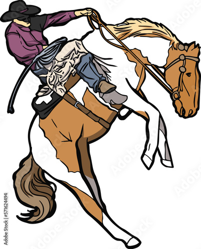 western rodeo riding horse bucking