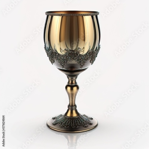 Vintage royal wine beer glass from bronze and gold generative ai
