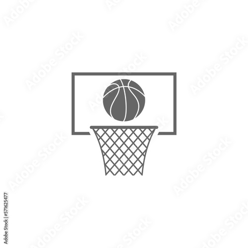 basketball hoop and basketball simple icon