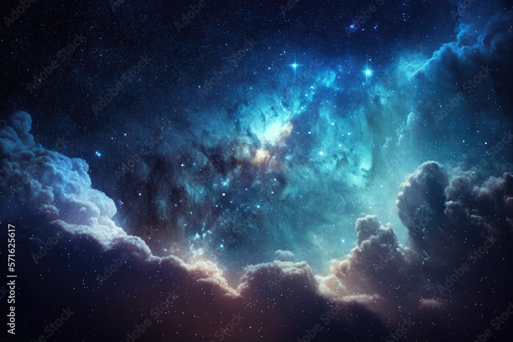 Night Sky with Stars and soft Milky Way Universe as Background or Texture. Generative AI