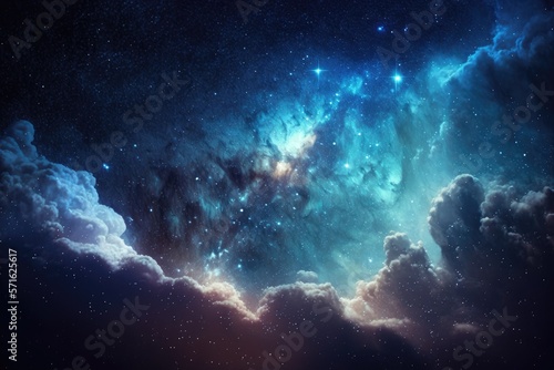 Night Sky with Stars and soft Milky Way Universe as Background or Texture. Generative AI