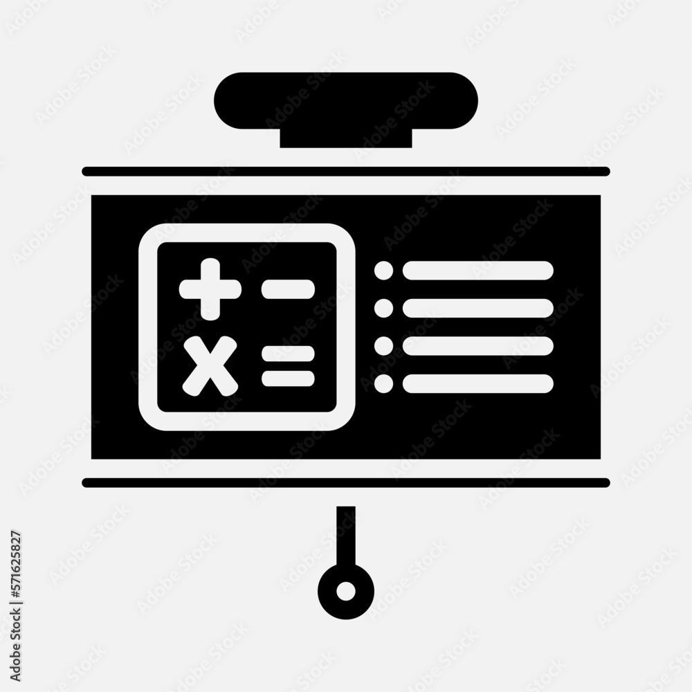 Mathematics presentation icon in solid style, use for website mobile app presentation Mathematics presentation icon in solid style, use for website mobile app presentation