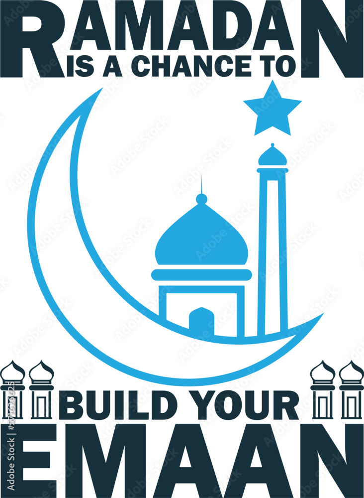 Vector for a true muslim end of ramadan is not the end but start of a new journey t shirt design