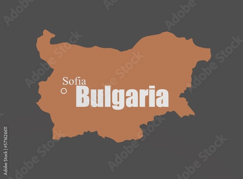 Bulgaria map, capital Sofia, Bulgaria text