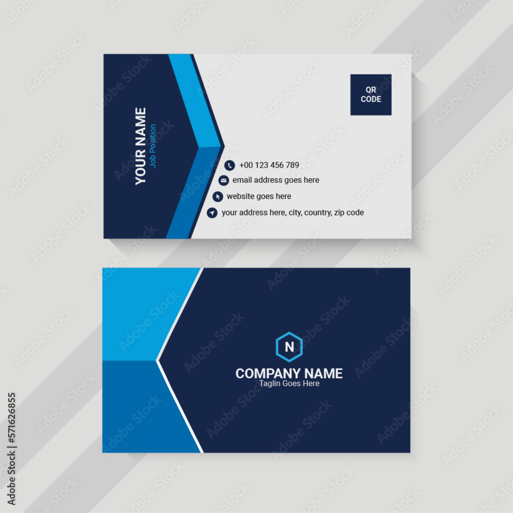 blue and white creative business card template blue and white creative business card template