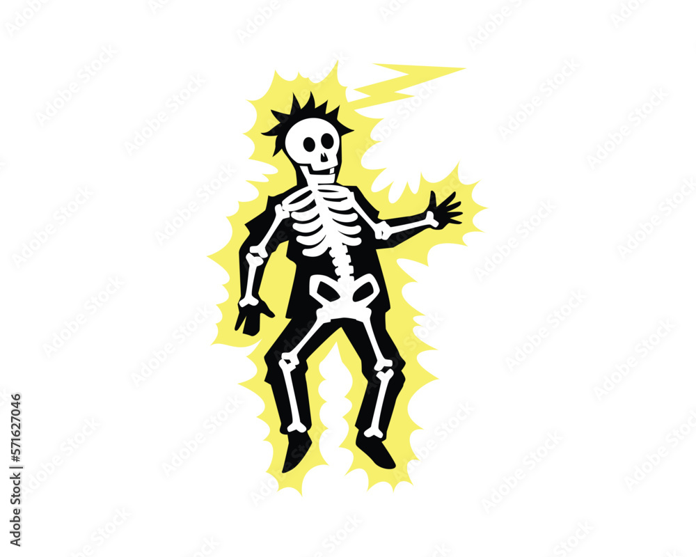 Man Got Struck by Lightning Illustration Man Got Struck by Lightning Illustration