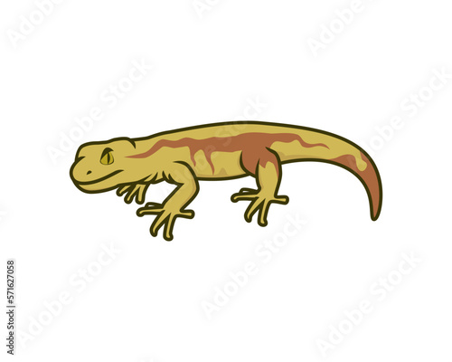 Simple Gecko Calmly Gazing Illustration © mayantara