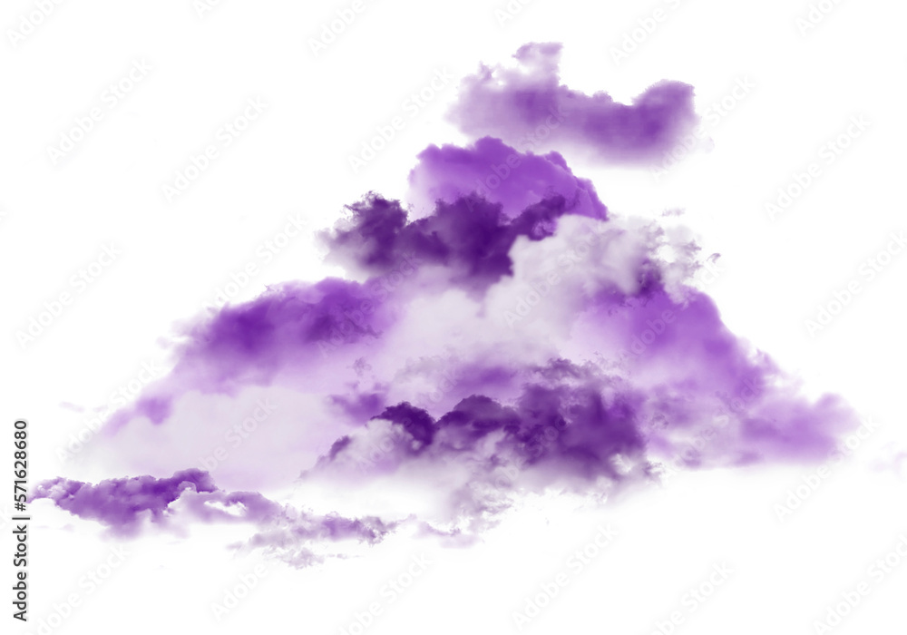 Mancha de tinta morada en forma de nube.