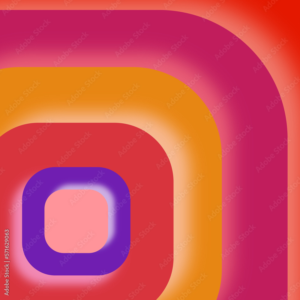 The image consists of large colored rounded squares and shadows falling in different directions below them The image consists of large colored rounded squares and shadows falling in different directions below them