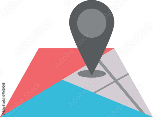 Pin on the city and street map. Navigation icon and route search. Pin on the map icon, flat design best vector icon