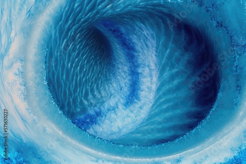 water surface texture, top view, and tunnel like shape. Background of an abstract beverage, frozen motion. Generative AI