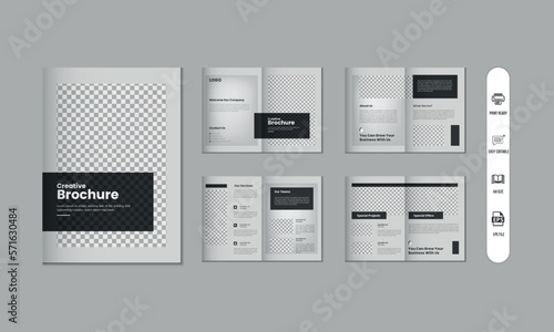 8 pages corporate modern brochure and company profile, magazine, portfolio template design