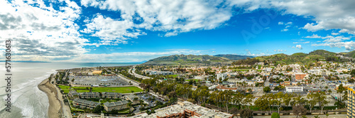 Ventura California. Beach Pier. Aerial scenic Panorama photo