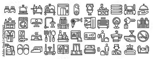 hotel icon set. vector illustration for web, computer and mobile app. line style icon