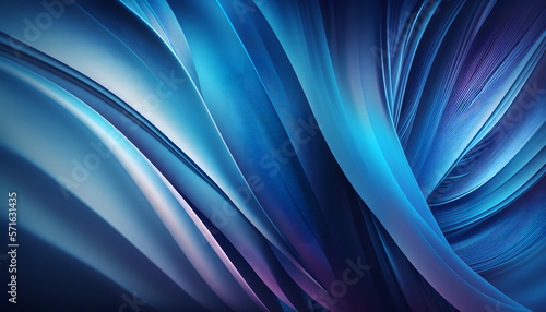 Abstract blue wavy background, generative AI