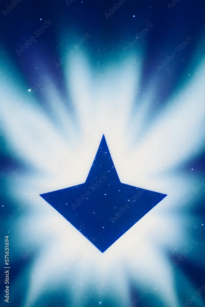 Obraz premium Blue star on a blue and white light background. Generative AI