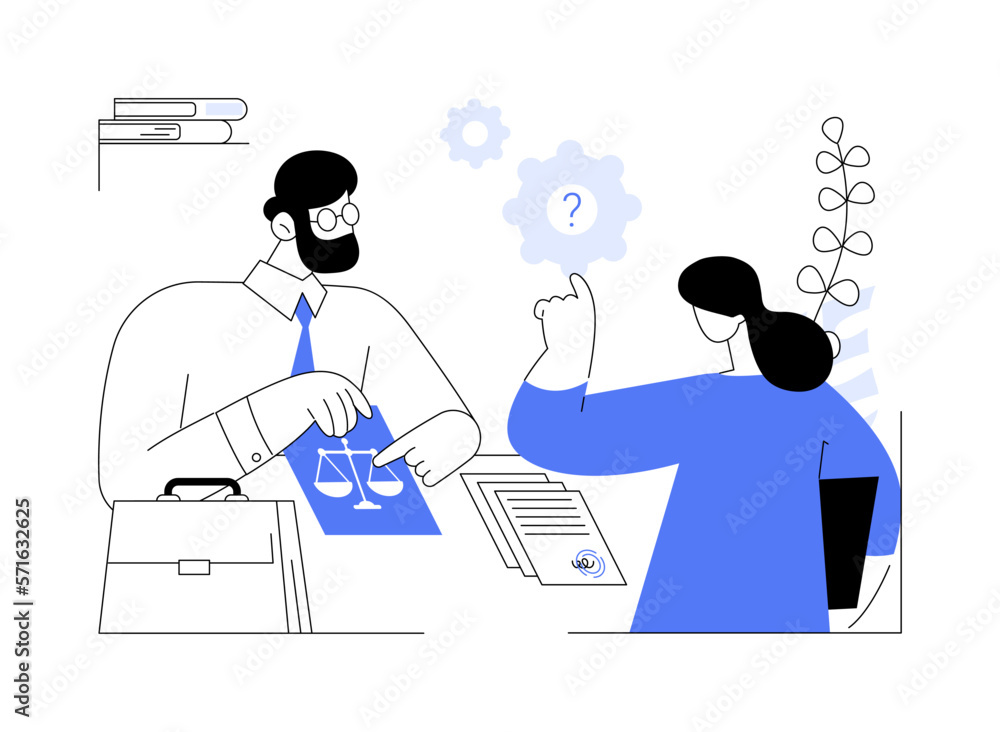Paralegal services abstract concept vector illustration.