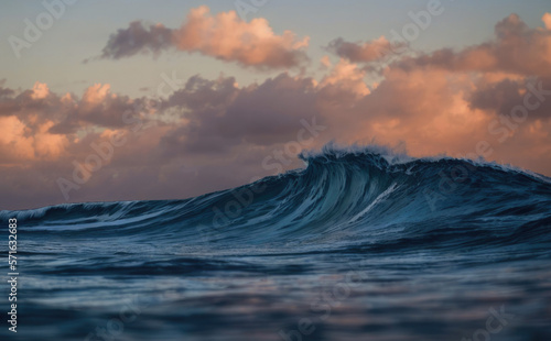 Sunset wave - blue hour