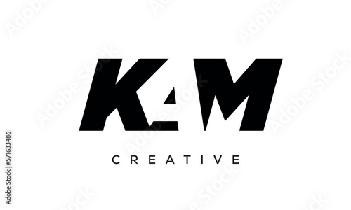 KAM letters negative space logo design. creative typography monogram vector