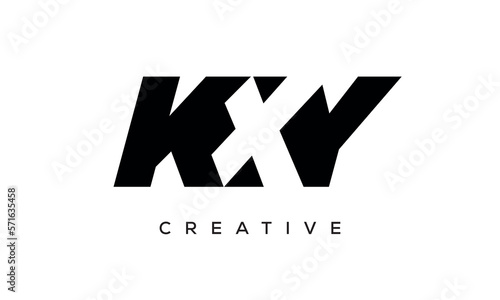 KXY letters negative space logo design. creative typography monogram vector