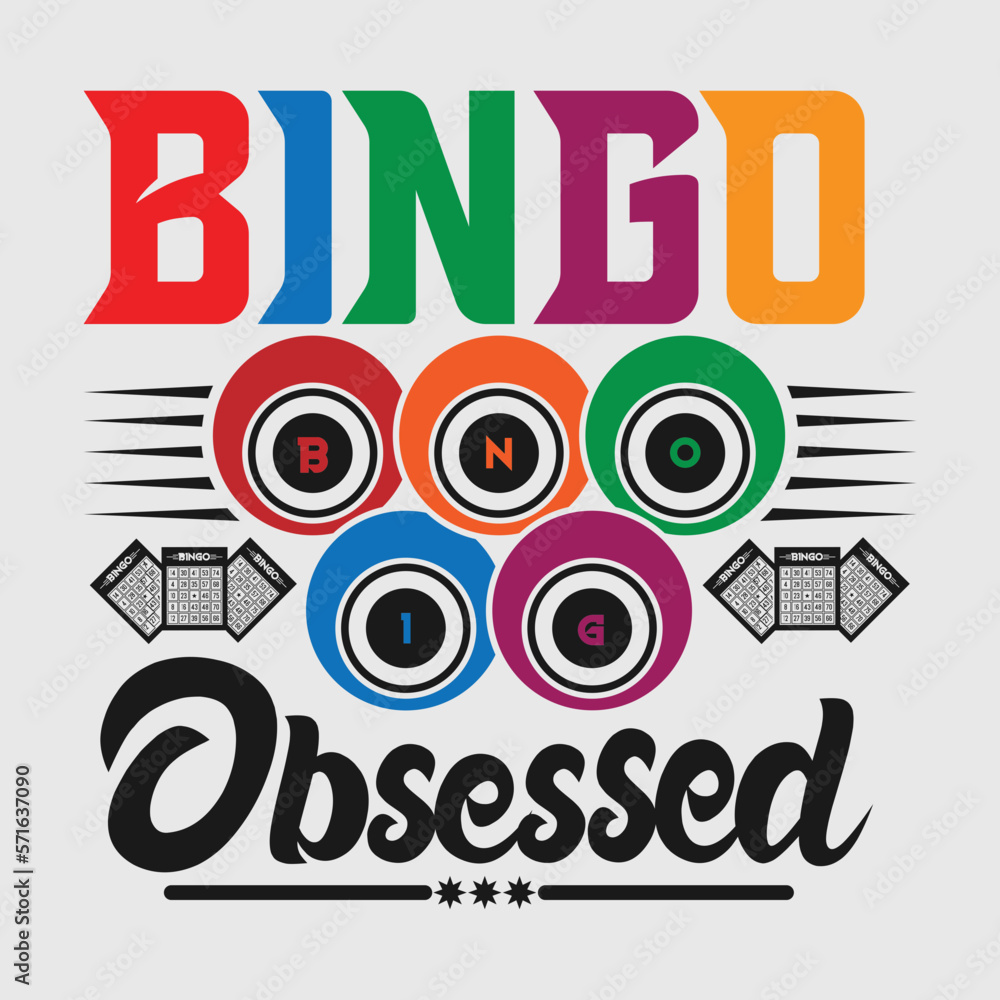 Vettoriale Stock Bingo SVG Cut File, Bingo Squad Svg, Crazy Bingo Lady