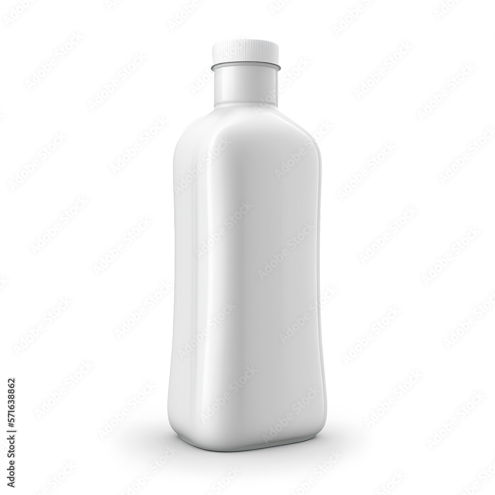 Empty bottle for cosmetics or shampoo or shower gel isolated on white. AI generative Empty bottle for cosmetics or shampoo or shower gel isolated on white. AI generative