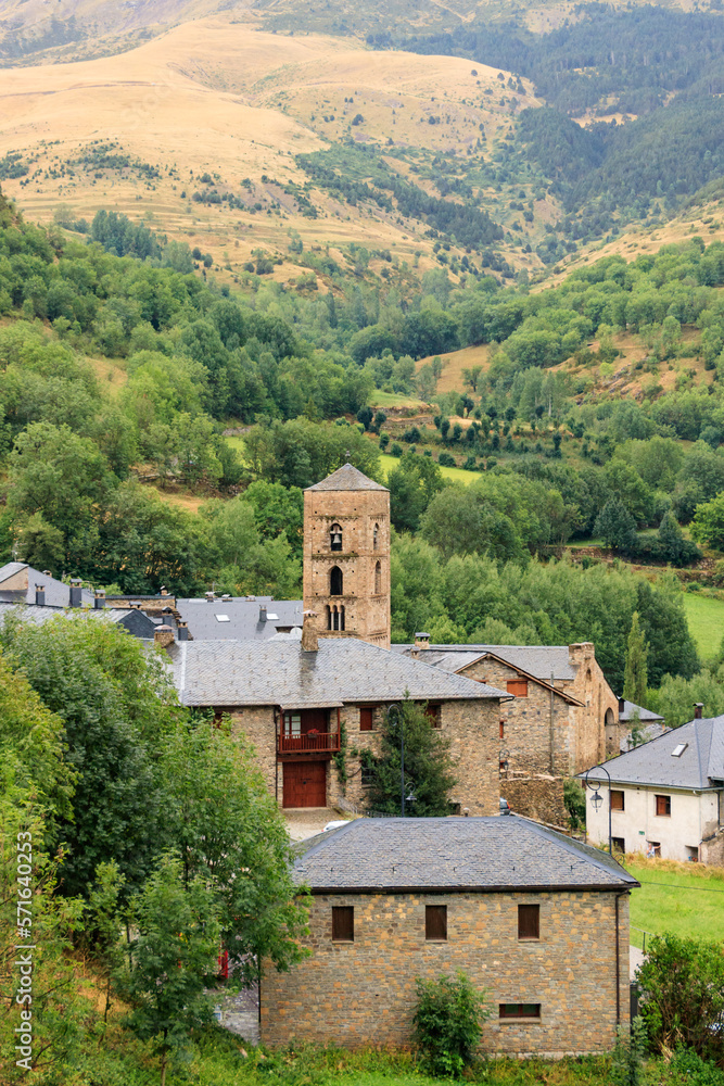 Taull, Catalunya, Spain - view of the village and mountains in summer