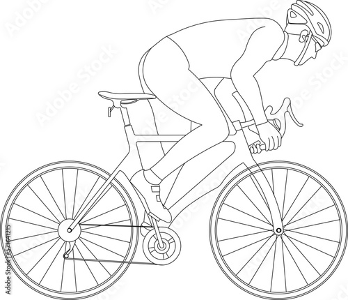 Vector sketch of bicycle racing sportsman illustration