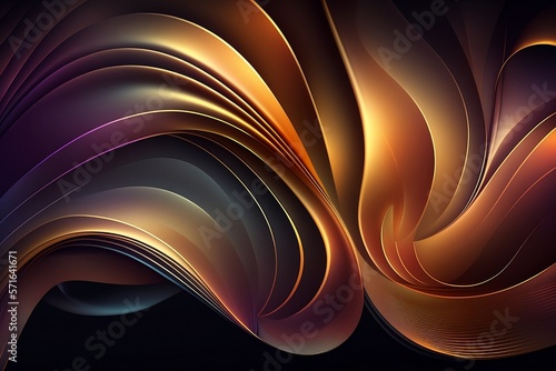 Fractal burst background with flowing lines and gradient, generative, AI