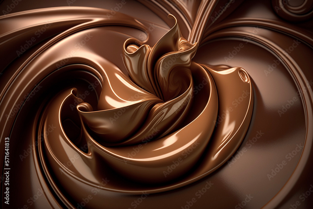 Chocolate texture, chocolate flow, chocolate swirl, generative art, generative ai	