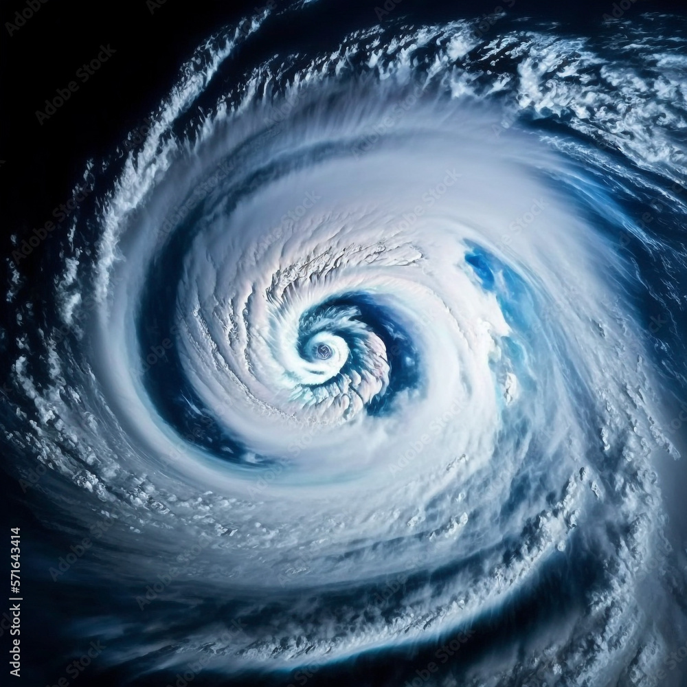 Generative ai giant hiurricane storm seen from the space satellite ...