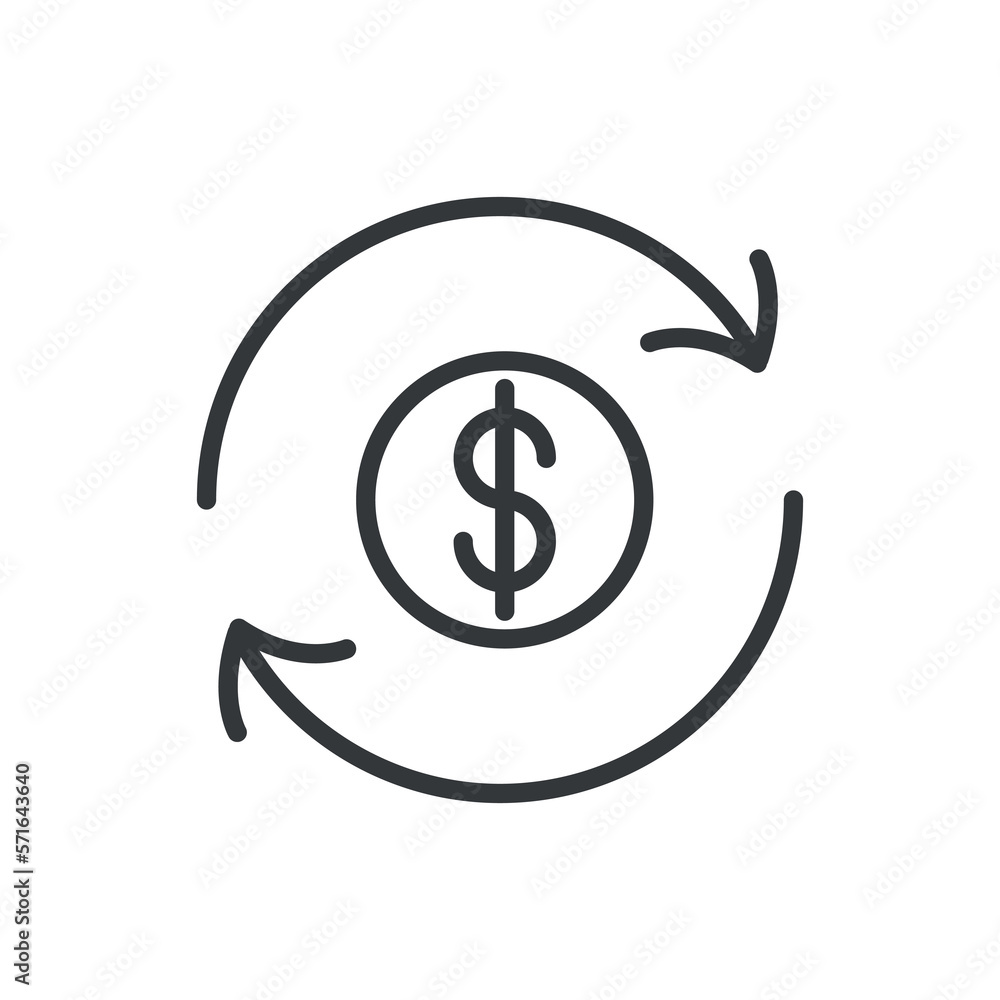 money convert icon.Thin line money convert icon from business collection. Outline vector isolated on white background. Editable money convert symbol can be used web and mobile money convert icon.Thin line money convert icon from business collection. Outline vector isolated on white background. Editable money convert symbol can be used web and mobile
