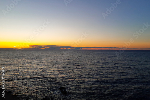 Alba e bellissimo panorama sul mare a Diano Marina in Liguria, viaggi e paesaggi in Italia photo