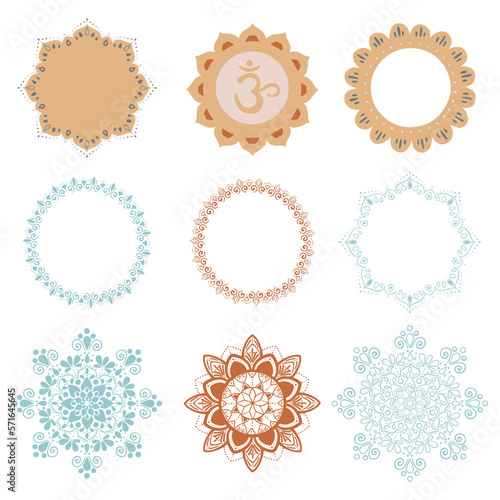 vector mandala, mandala frames, design for yoga studio, wedding invitations, business cards and more