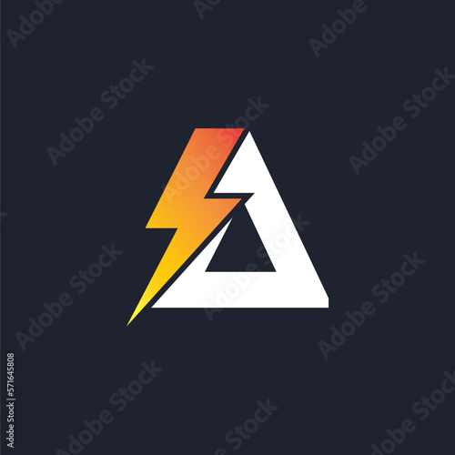 Free Download A Letter Logo With Lightning Thunder Bolt Vector Design. Electric Bolt Letter A Logo Vector Illustration. - GFXLoad
