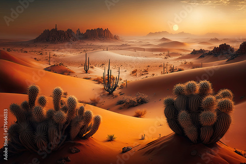 Sunset over a desert landscape with sand dunes and cacti #1 National Geographic, sunset, sky, landscape, sun, sunrise, mountain, nature, clouds, desert, mountains, cloud, orange, silhouette