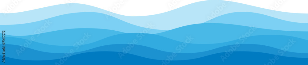 Sea waves pattern. Water wave abstract design. Blue ocean wave layer