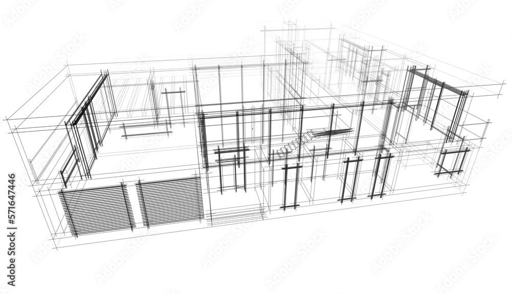Fototapeta premium house building concept 3d sketch