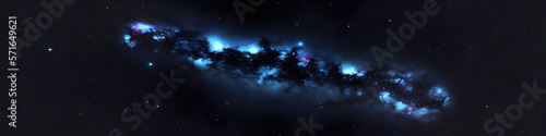Galaxy space with supernova nebula background. Cosmos explosion and beautiful universe stars creation. Generative AI