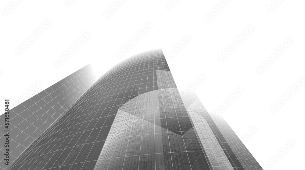 Fototapeta premium Concept city architecture 3d illustration