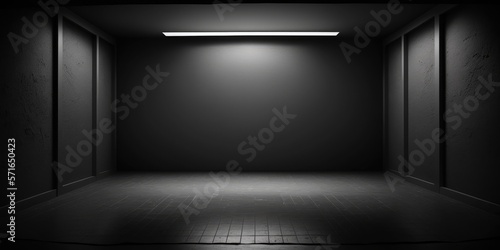 Empty dark studio room with light. Interior for display products. Abstract studio backdrop.