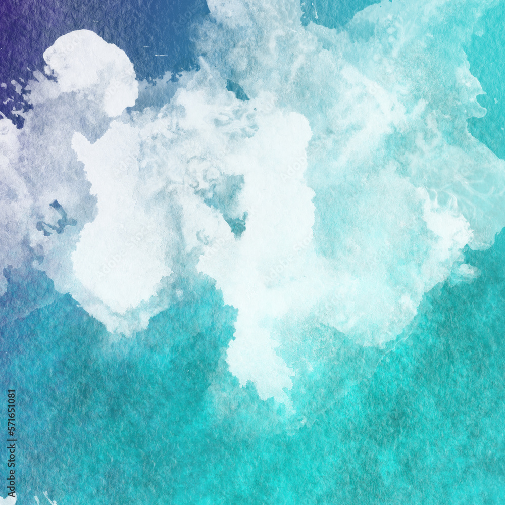 blue colored sky clouds cloudy grunge painted watercolor graphic art abstract background wallpaper wet paint