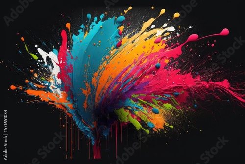 vibrant paint splatters. Generative AI