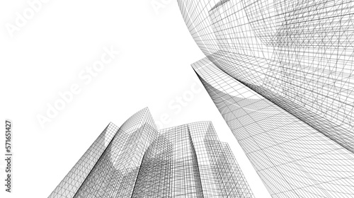 Architectural drawing vector 3d illustration