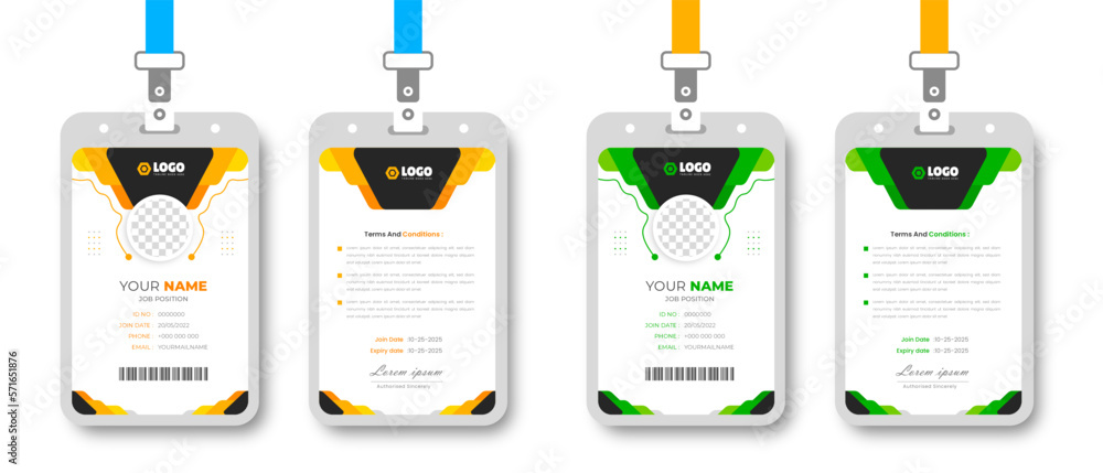 corporate Modern and simple business office id card design bundle ...